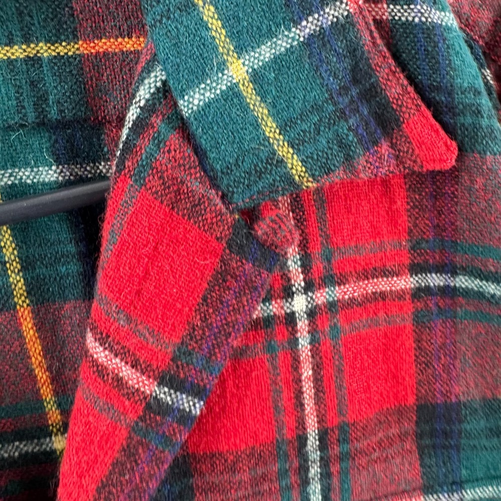 Vintage 80s Polo Ralph Lauren Wool Flannel Shirt Womens 8 Oversized Loop Collar - Picture 3 of 16